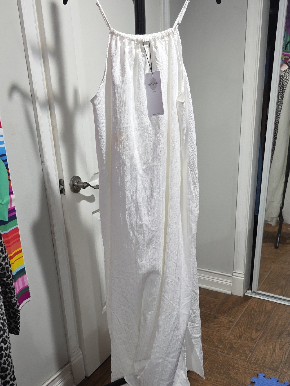 SOLD. cult gaia Ivory Gauze Maxi Dress with Spaghetti Straps